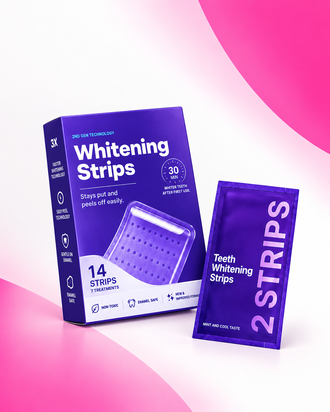 Purple Teeth Whitening Strips – Enamel-Safe Brightening Care for Sensitive Teeth