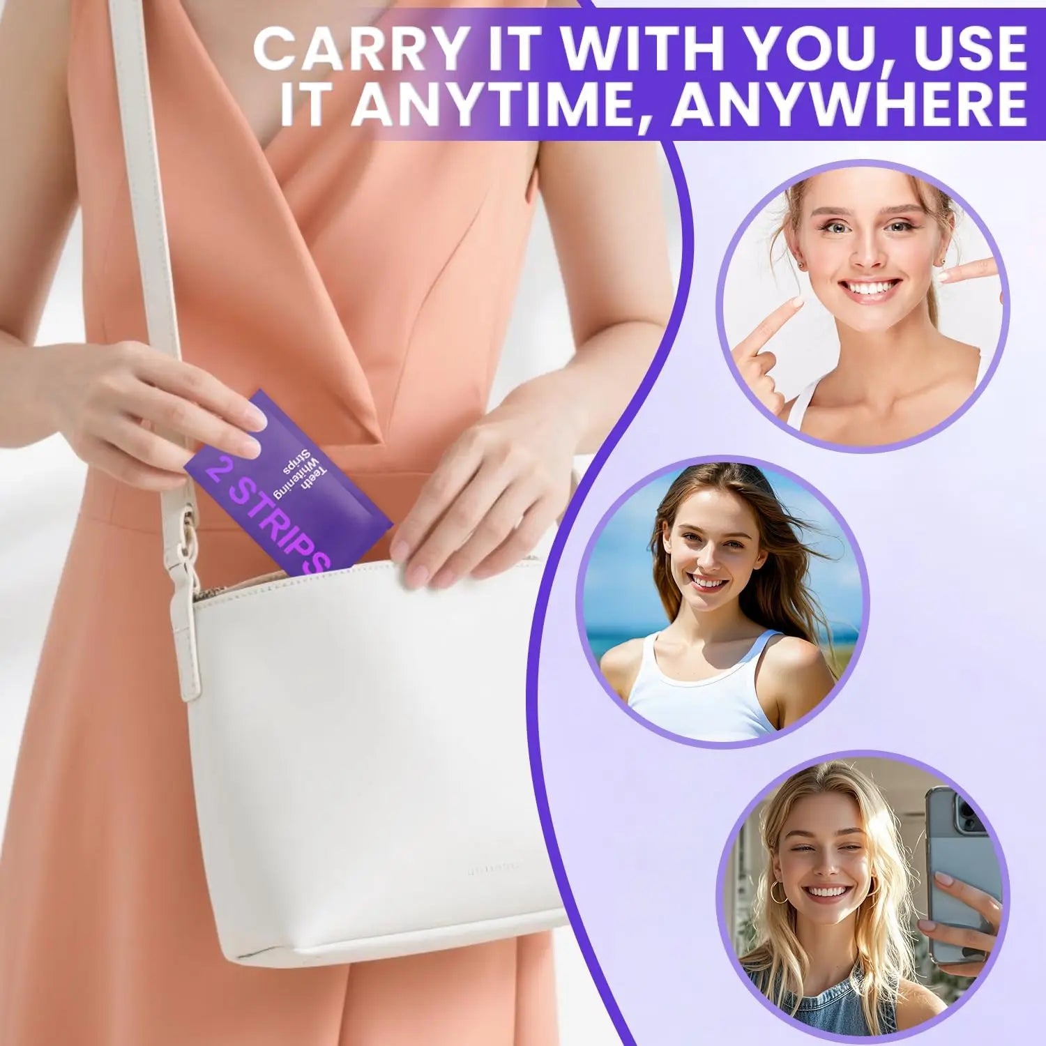 Purple Teeth Whitening Strips – Enamel-Safe Brightening Care for Sensitive Teeth