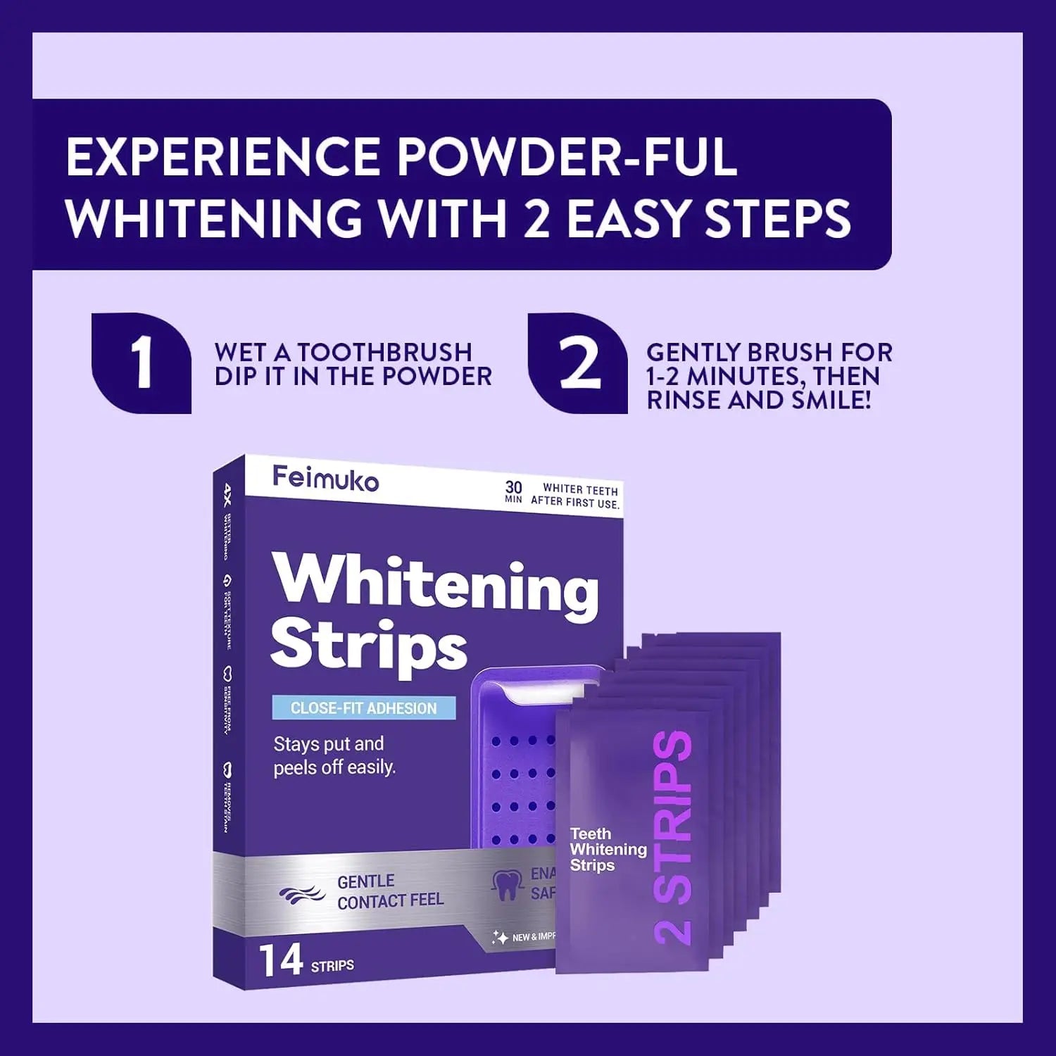 Purple Teeth Whitening Strips – Enamel-Safe Brightening Care for Sensitive Teeth
