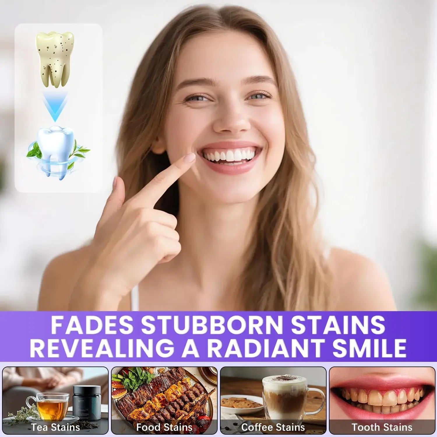 Purple Teeth Whitening Strips – Enamel-Safe Brightening Care for Sensitive Teeth