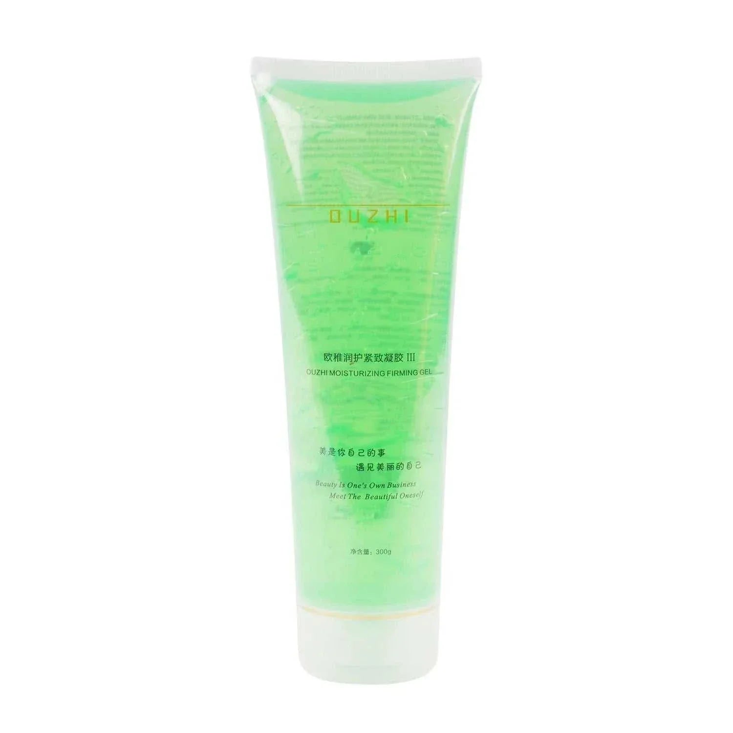 Ultrasonic RF Gel in a translucent green squeeze tube with white cap and printed product label